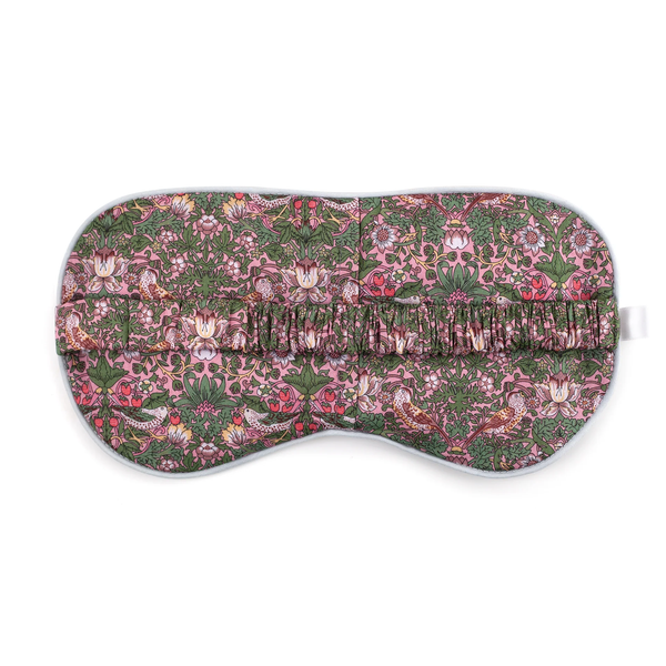 Luxury Aromatherapy Eye Mask - Strawberry Thief Pink
