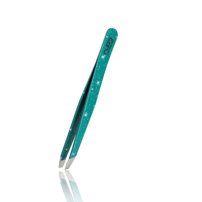 Tweezers Classic Green with glitter